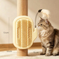 2-in-1 Corner Grooming Station for Pets with a Feather Stick