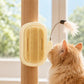 2-in-1 Corner Grooming Station for Pets with a Feather Stick