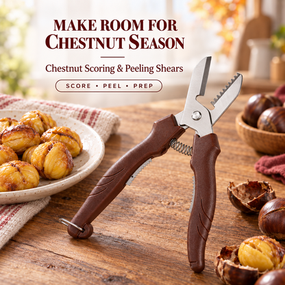 🌰 Harde kastanjes? In seconden kookklaar! Deze 2-in-1 kastanjeschaar kerft, pelt en beschermt je vingers – geen gepriegel meer! 50% KORTING!