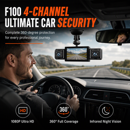 📹💥 Eén camera ziet niet alles – deze 4-lens dashcam legt voor, achter, links én rechts vast. Met 1080P HD en infrarood nachtzicht! 50% KORTING!