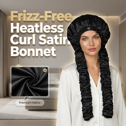 ✨ Alsof je haar een zijdezachte beschermlaag krijgt! Deze extra lange slaapmuts omsluit dik haar en helpt zachte krullen zonder hitte te vormen – zonder knellen.