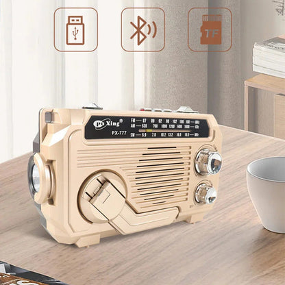 📻💥 Nooit meer zonder stroom of muziek! Deze handzwengel-radio met Bluetooth, zonne-energie en zaklamp werkt overal – van camping tot stroomstoring.