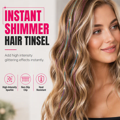 📸 Van gewoon naar glamour in 1 klik! Deze clip-in haartinsel met U-clip blijft plat, weegt niets en schittert de hele nacht. Iedereen vraagt waar je het kocht.