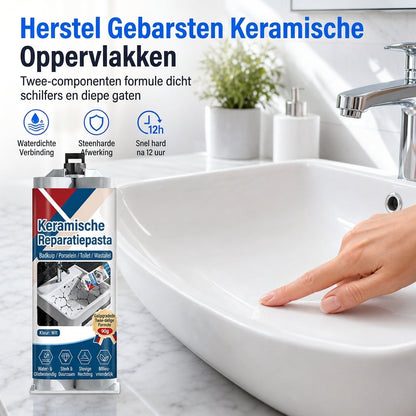 📏🛠️ Sneldrogende keramische tegel reparatiepasta | 90 g | 15 min verwerking, 30 min droog | Epoxyhars, waterdicht | Voor porselein, steengoed & marmer | 50% KORTING!