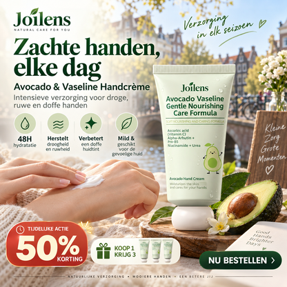 🥑 Waarom zou je droge handen accepteren? Avocado + vaseline, B5, vitamine E, aloë vera & sheaboter – 48 uur hydratatie, 50% korting + ⏳ Tijdelijke actie: koop 1 krijg 1 gratis – alleen vandaag!