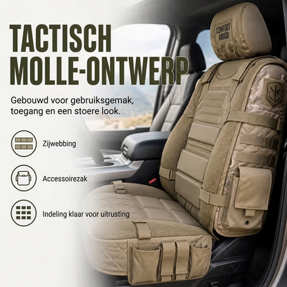 ✨ Alsof je autostoel een harnas krijgt! Deze tactische hoes beschermt tegen slijtage en biedt slimme opbergruimte voor kamperen, woon-werk en meer.