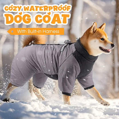 🌧️ Regen, sneeuw en kou? Deze hondenjas met ingebouwd tuigje houdt je hond warm en droog – zonder gedoe!