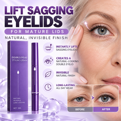 ✨ Alsof je geboren bent met een perfecte plooi! Deze transparante stylingcrème tilt zware of ongelijke oogleden op – natuurlijk, onzichtbaar, 24 uur.