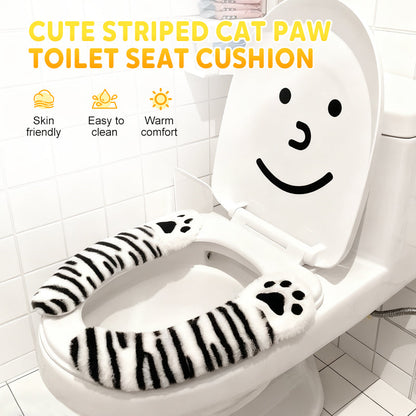 🐾 Waarom bibberen op de wc als je kunt zitten op een warme pluche bril? Deze schattige kattenpoot-cover is zacht, wasbaar en past op de meeste U-vormige toiletten.