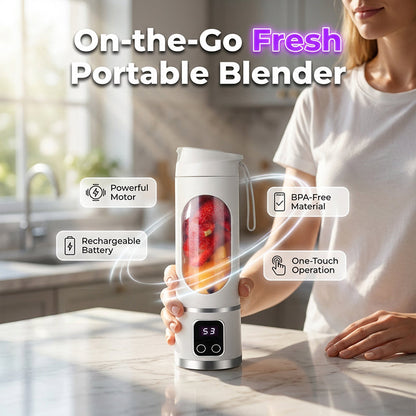 🥤💥 Nooit meer lauwe smoothies onderweg! Deze oplaadbare sapbeker mixt je fruit in seconden – 450 ml, draadloos en zelfreinigend.