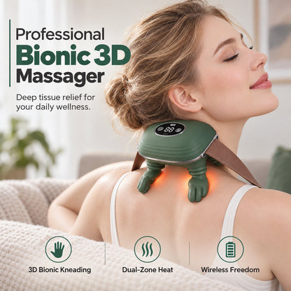 💆💥 50% KORTING! Alsof je een personal masseur op je nek hebt! Deze bionische 3D-massager kneedt met vijfvingertechniek en dubbele warmte – handsfree, met 2000 mAh.