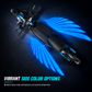 ✨ Waarom zou je motor saai blijven? Met deze LED-vleugelprojectie geef je hem een unieke look – aluminium behuizing, drie kleuren, symmetrisch patroon.