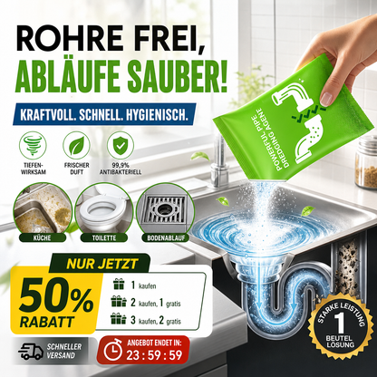 ⚡🧪 50% KORTING! Van verstopte afvoer naar vrij stromend water in minuten – dit reinigingspoeder is veilig voor PVC, metaal en gietijzer. Voor keuken, bad & toilet!